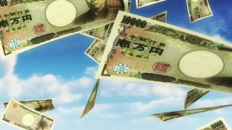 Money from Heaven - JPY (Loop) Video stock 11517660