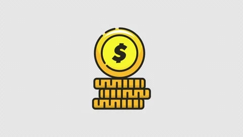 Money icon animation of a stack of gold coins with a dollar sign. Stock Footage 313964704