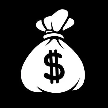 Money Icon with Bag, Vector. Stock Illustration
