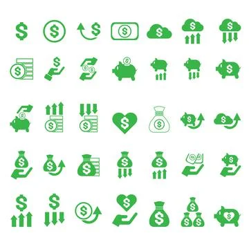 The money icon bundle set vector image for business concept Stock Illustration