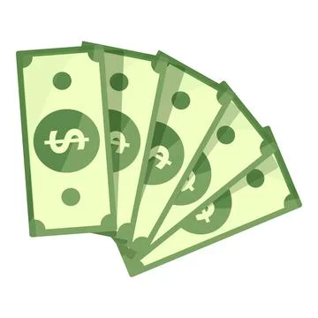 Money icon cartoon vector. Stack of dollar Stock Illustration