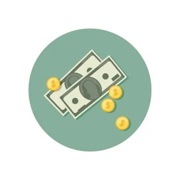 Money icon with dollars Stock Illustration