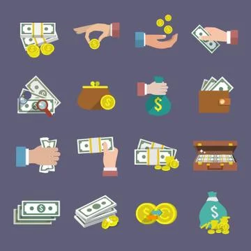 Money icon flat 스톡 일러스트