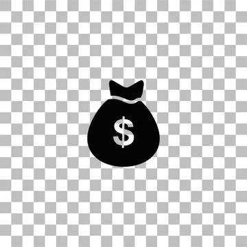 Money icon flat Stock Illustration
