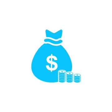 Money icon flat Stock Illustration