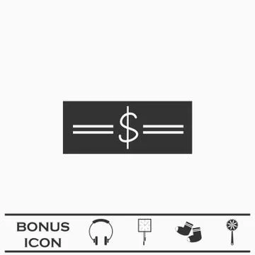 Money icon flat. Stock Illustration