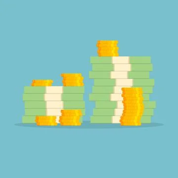 Money icon in flat style. Stack of currency banknotes vector illustration o.. 스톡 일러스트