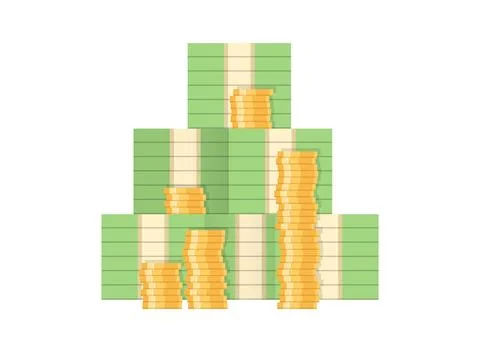 Money icon in flat style. Stack of currency banknotes vector illustration o.. Stock Illustration