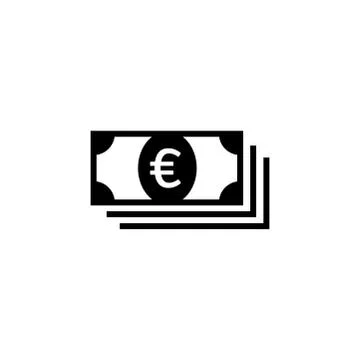 Money Icon In Flat Style Vector For App, UI, Websites. Black Finance Icon Vec Stock Illustration