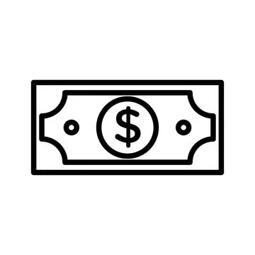 Money icon linear logo mark in black and white 스톡 일러스트