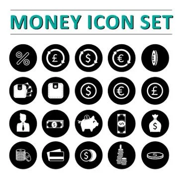 Money icon set Stock Illustration