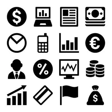 Money icon set Illustration
