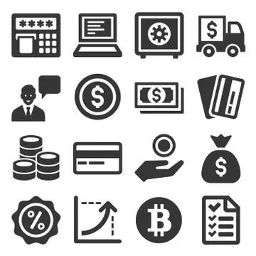 Money icon set 库存插图