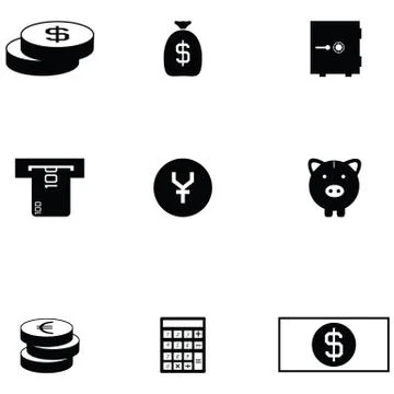 Money icon set Stock Illustration