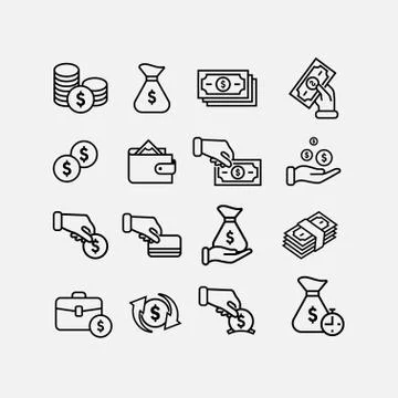 Money icon set Stock Illustration