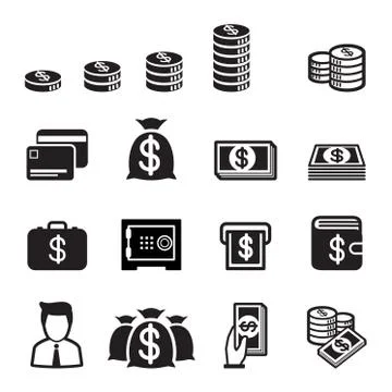 Money icon set Stock Illustration