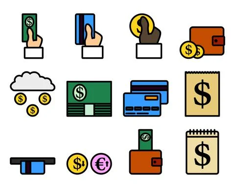 Money Icon Set Stock Illustration