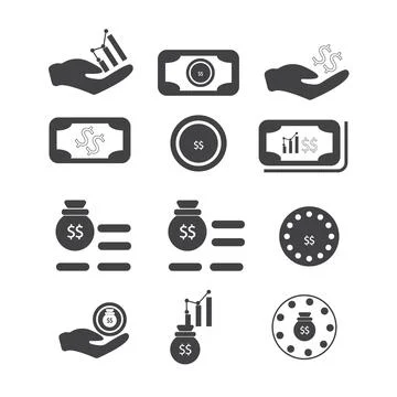 Money Icon Set Stock Illustration