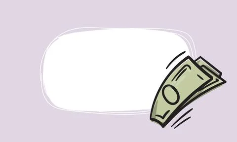 Money icon. Simple vector background with frame Stock Illustration