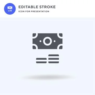 Money icon vector, filled flat sign, solid pictogram isolated on white, logo  스톡 일러스트