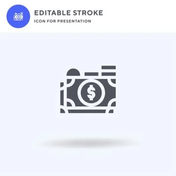 Money icon vector, filled flat sign, solid pictogram isolated on white, logo 스톡 일러스트