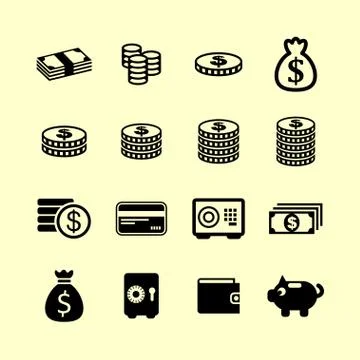 Money icons Stock Illustration