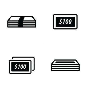 Money icons set Stock Illustration