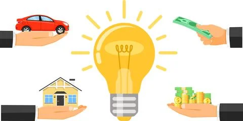 Money for idea Stock Illustration