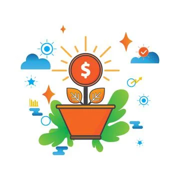 Money illustration. Flat vector icon. can use for, icon design element,ui, we Stock Illustration