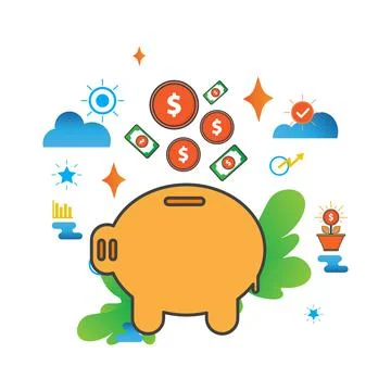 Money illustration. Flat vector icon. can use for, icon design element,ui, we Stock Illustration