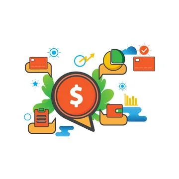 Money illustration. Flat vector icon. can use for, icon design element,ui, we Illustrazione stock