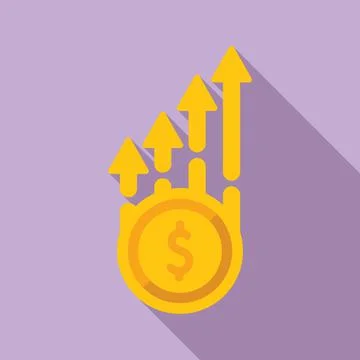 Money increase icon flat vector. Mobile business Stock Illustration