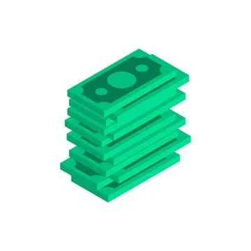 Money isometric style isolated. Vector illustration Stock Illustration