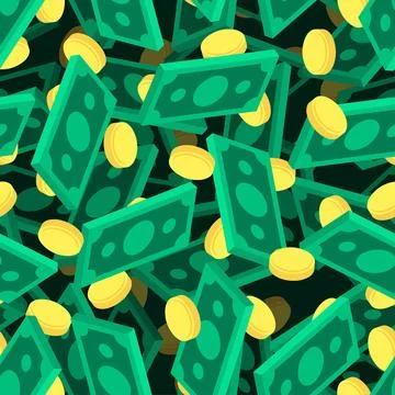 Money isometric style pattern seamless. dollars background. Rich texture イラスト素材