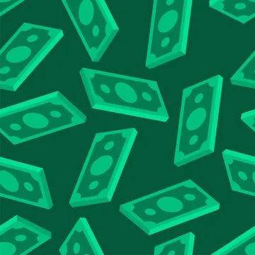 Money isometric style pattern seamless. dollars background. Rich texture Stock Illustration