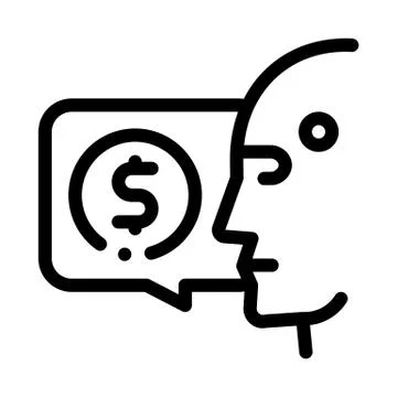 Money issue of robot icon vector outline illustration Illustrazione stock