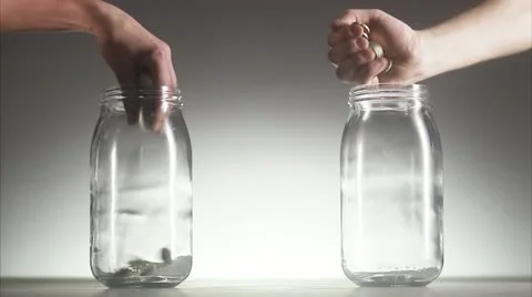 Money in jars Stock Footage 11291079