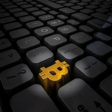 Money key bitcoin Stock Illustration