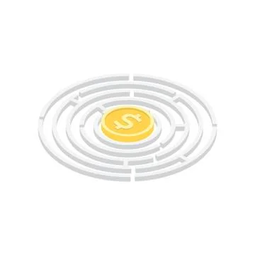 Money in labyrinth Illustrazione stock