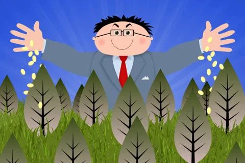 Money for land Stock Illustration