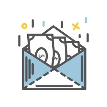 Money in a latter isolated Stock Illustration