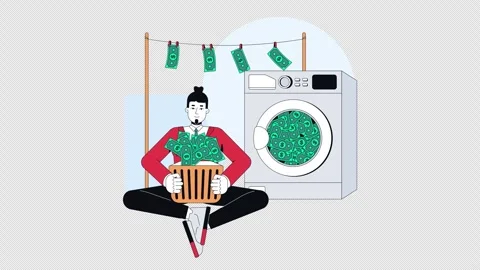 Money laundering 2D animation Stock Footage 340608696