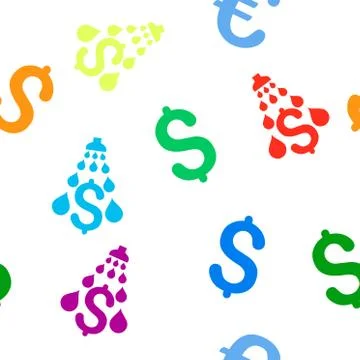 Money Laundering Flat Vector Seamless Pattern Stock Illustration