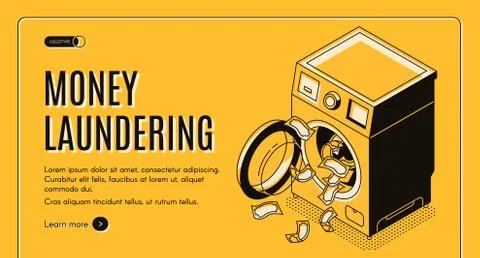 Money laundering isometric vector web banner Stock Illustration