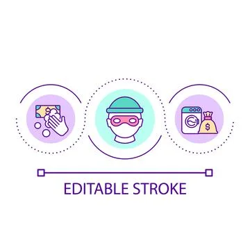 Money laundering loop concept icon Stock Illustration
