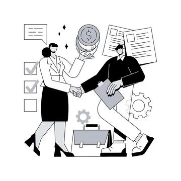 Money lending abstract concept vector illustration. Stock Illustration