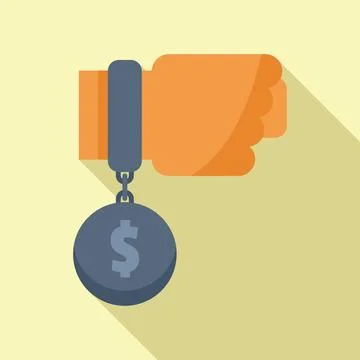 Money liability icon flat vector. Business risk Stock Illustration