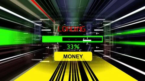 Money loading  progress bar on the screen Stockillustratie