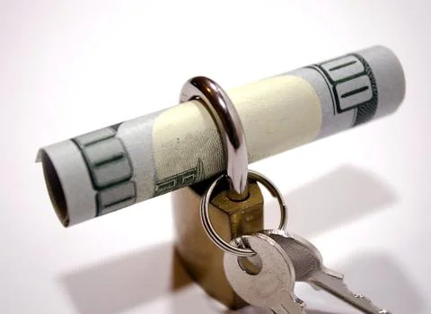 Money with locker 写真素材