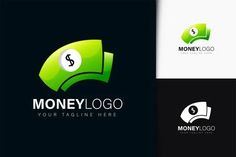 Money logo design with gradient Stock Illustration